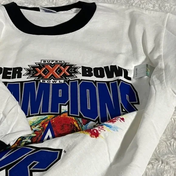 Vintage STARTER 1996 Dallas Cowboys Super Bowl XXX Champions T-Shirt NWOT Men M - Picture 5 of 12